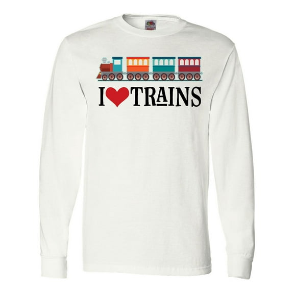 Inktastic I Love Trains Long Sleeve T-Shirt