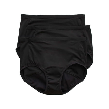 

Hanes Comfort Period.™ Briefs Underwear Light Leaks Black 3-Pack 10 Women s