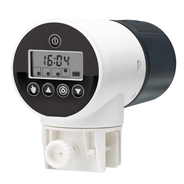 Aquarium Timer Feeder Electrical Food Feeding Plastic Can Be Rotated 360 Degrees Multi-level Hatch Design Fish Tank,5*15*11CM