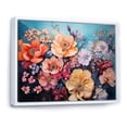 thumbnail image 2 of Designart "Coral Floral Euphony I" Abstract Botanicals Floater Framed Wall Art Living Room, 2 of 7