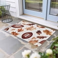 thumbnail image 2 of Fall Maple Leaf Football Doormat Outdoor Entrance 24"x36", Autumn Farmhouse Vintage Absorb Moisture Dirt Door Mats, Non-Slip Rubber Backing Floor Mats Indoor, Low-Profile Front Door Rugs, 2 of 9