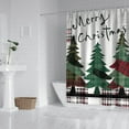 thumbnail image 3 of Rideau de Douche pour Salle de Bain Sapin de Noël Carreaux Buffalo Rouges Rideau de Salle de Bain Imperméable Moderne Crochets de Rideau de Douche Inclus,72x72 Pouces, 3 of 5