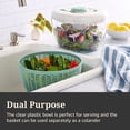 thumbnail image 4 of Farberware Professional White and Sage Green Salad Spinner with Hand Pump Mechanism, 4 of 12