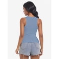 thumbnail image 2 of Women's Crewneck Racerback Ribbed Tank Tops Summer Basic High Neck Sleeveless Slim Fit Crop Tops, 2 of 4