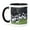 Black/White, variant on 3drose, Group of Atlantic Puffins on Mykines, Faroe Islands, Denmark., 11oz Mug