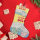 thumbnail image 4 of Gildo dibujos animados Tema: Calcetines de Navidad, fino lino blanco para colgar en escaleras y chimenea, decoración navideña para el hogar, regalo de Navidad.54cm×38cm, 4 of 5