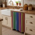 thumbnail image 3 of Colorful Stripes Cabinet Curtains 35"W x 35"L, Striped Farmhouse Modern Art Sink Skirt for Bathroom Vanity Kitchen Self Adhesive, Dust-Proof Privacy Curtain for Shelves Closet Laundry Room Pantry, 3 of 9