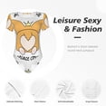 thumbnail image 5 of Yiaed Prince Corgi Dog Print Women's Waist-Cinching Short-Sleeved Onesie,Elastic Onesiet,Snaps At Bottom,Easy To Put On And Take Off for Wome Bodysuit -Medium, 5 of 8