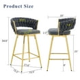 thumbnail image 5 of Jopath Two-piece rotating swivel chair, Dark gray cotton and linen soft seat, golden metal legs, rust-proof and wear-resistant, suitable for restaurant/bar high tables, lightweight single unit, 5 of 11