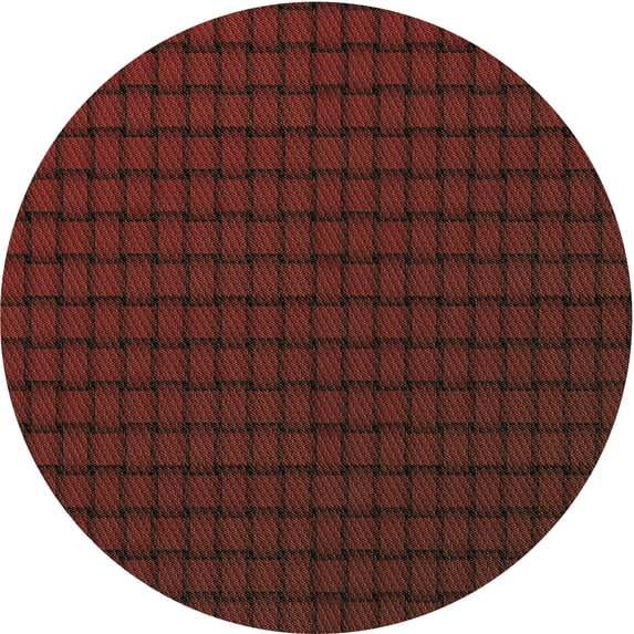 Ahgly Company Machine Washable Indoor Round Transitional Maroon Red Area Rugs, 6' Round