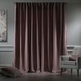 thumbnail image 4 of 3S BROTHERS Solid Linen Look Curtains Drapes Home Decorative Set of 2 Panels Linen Window Curtains Hanging Back Tap & Rod Pocket Nursery Room Bedroom Office - Rose Pink 52"x84" Each, 4 of 7