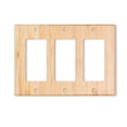 thumbnail image 1 of Solid Wood Triple Rocker Light Switch Plate 4.5" X6.3" Bamboo Light Switch Cover Quality Raw Wooden Decorative Bedroom Kitchen Home Decor (Triple Rocker), 1 of 7