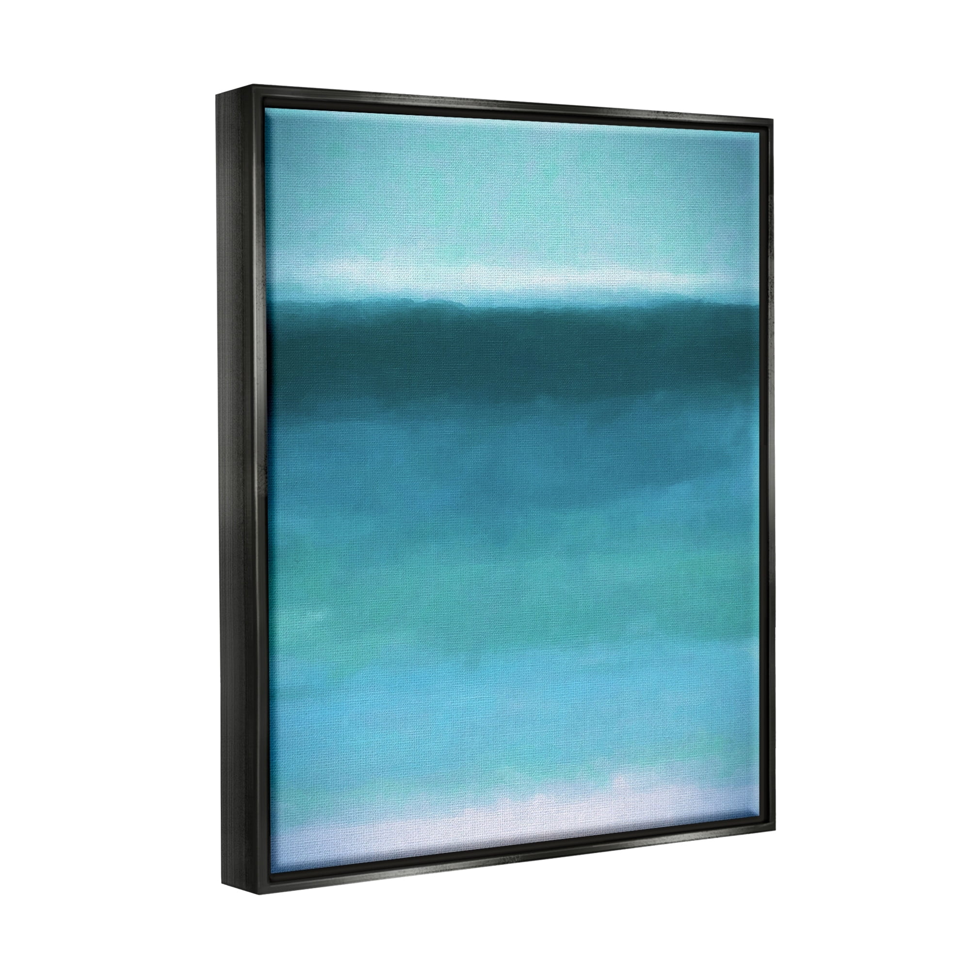 Stupell Industries Soothing Abstract Scenery Distant Ocean Sea View Painting Jet Black Floating Framed Canvas Print Wall Art, Design by Graffitee Studios