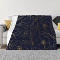 thumbnail image 1 of Balery Copper-Gold Gloss Outline Flower Manta de Franela con Dibujo, Lujo Ultra Suave y Cálido, Antipelusa y Resistente a las Arrugas para Cama, Sofá, Camping -60"x50", 1 of 6
