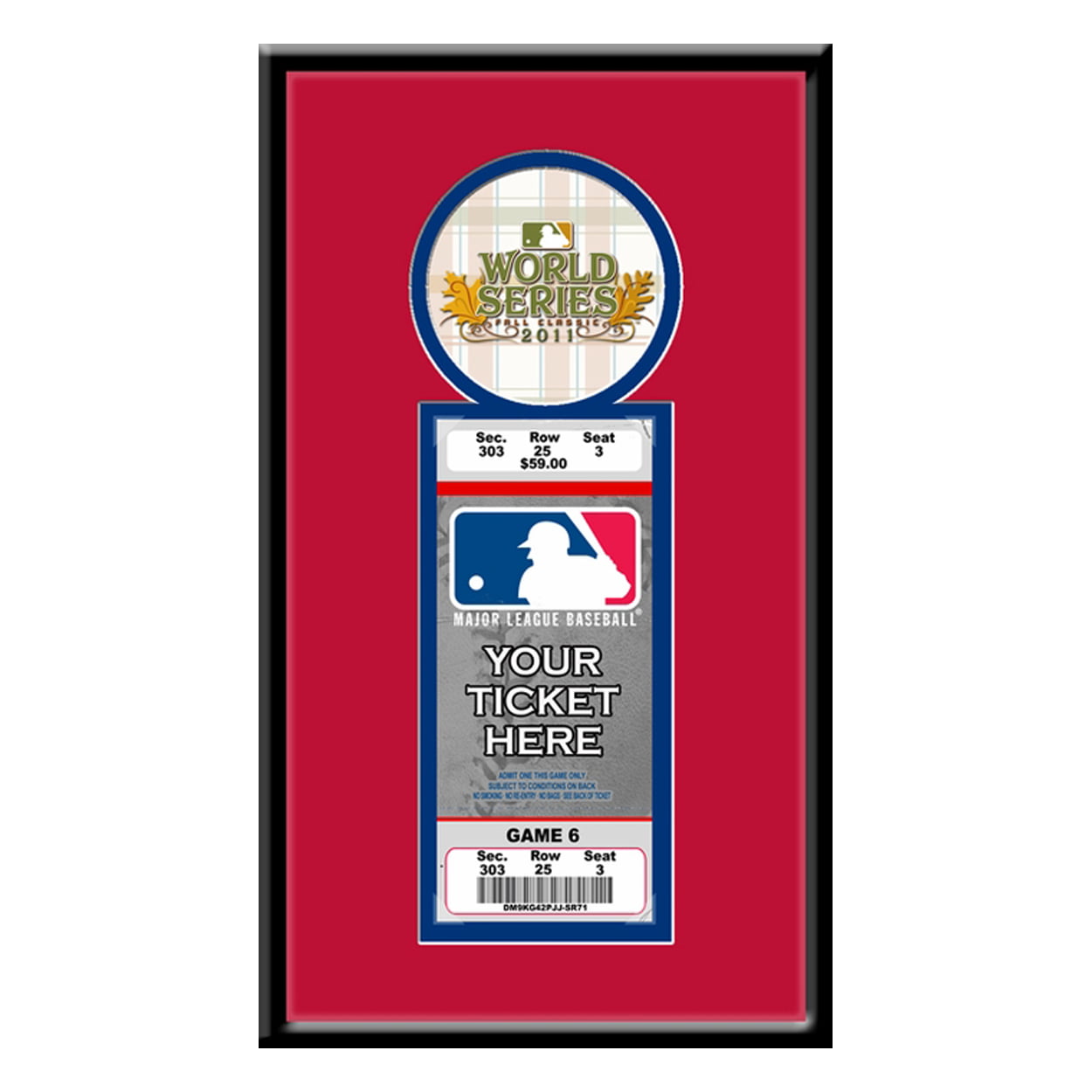 2011 MLB World Series Single Ticket Frame - St Louis Cardinals - 0