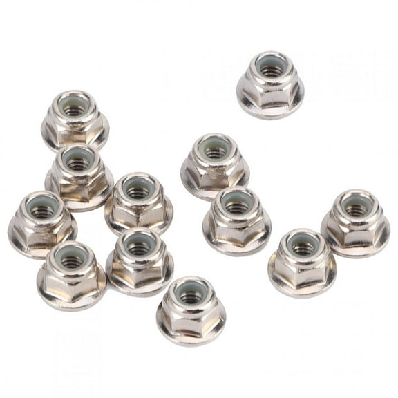 12PCS NonSlip Tire 4mm Lock Nut for Axial Traxxas TRX4 TRX6 SCX10 1/10 RC Model Car(Silver )