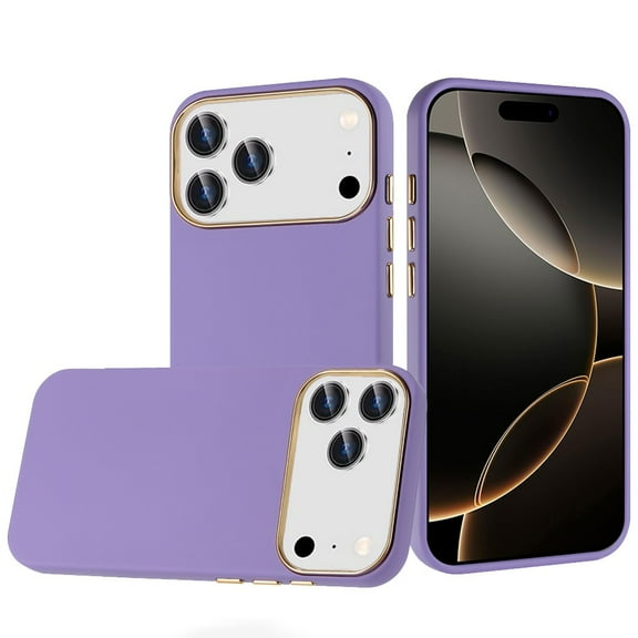 For iPhone 17 Pro Max Classy Slick Chromed Around Hybrid Case Cover - Dark Purple