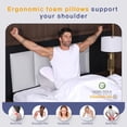 thumbnail image 2 of Neck Pillow for Sleeping, Cervical Neck Pillow, Memory Foam Pillows, Side Sleeper Pillow, Ergonomic Pillow for Neck Pain Relief, Bed Pillows, Body Pillow, Cooling Pillow, Gray, 25"Lx14"W, 3.52 Lb, 2 of 10