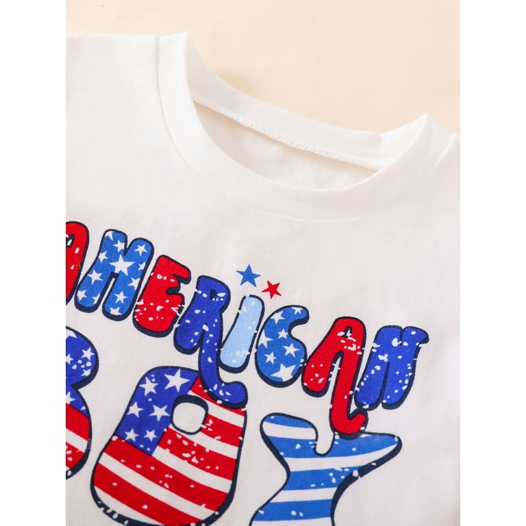 Sprifallbaby Toddler Baby Boy 4th of July Outfit Mr. Steal Your Freedom Shirts American Flag Shorts Set Fourth of July Clothes Walmart