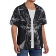 thumbnail image 2 of Pofeuu Majestic Forest Stag Print Mens Casual Short Sleeve Shirts Beach Summer Spread Collar Pocket Tops Men's Casual Short-sleeved Shirt-3X-Large, 2 of 5