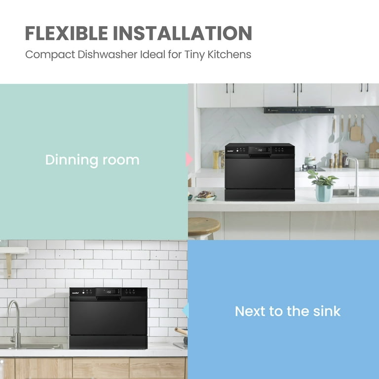 6 Place Setting Compact Countertop Dishwasher