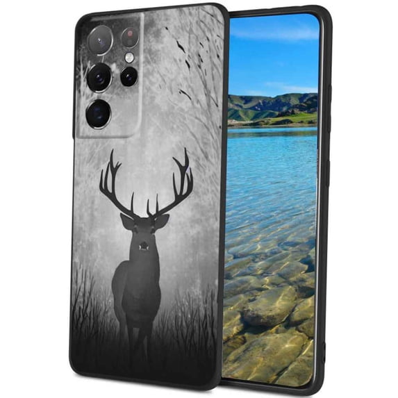 Compatible with Samsung Galaxy S21 Ultra Phone Case, Deer-Animal-Print-44 Case Men Women, Flexible Silicone Shockproof Case for Samsung Galaxy S21 Ultra