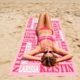thumbnail image 5 of Microfiber Beach Towel Oversized, Soft & Quick Dry Sand Free Beach Towel for Travel Swimming Pool Camping, Dark Blue/Purple/Blue, 5 of 6