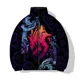 thumbnail image 2 of Tops de invierno para hombre Chaqueta para hombre Abrigo para hombre con estampado de corazones Abrigo holgado de algodón con estampado de monstruo tuerto Chaquetas de abrigo, 2 of 4