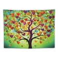 thumbnail image 5 of Creowell Hearts Swirls Tree Tapestry Wall Decor Blanket for Home Dorm Short Plush Fabric Lightweight Easy to Hang 40x30inch, 5 of 6