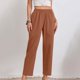 thumbnail image 4 of Karight Womens Casual Cotton Tapered Capri Cargo Pants Loose Elastic Waist Ankle Cropped Trouser with Pockets, 4 of 8