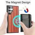 thumbnail image 2 of Allytech Wooden Case for Samsung Galaxy S22 Ultra/ Galaxy S22 Ultra 5G 2022(6.8"), Detachable Magnetic Back Wallet Card Slots Shockproof Protective Folio Stand Case for Samsung S22 Ultra 2022,Rosewood, 2 of 8