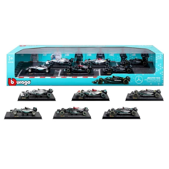 Burango Mercedes Formula Racing Die-cast Model 6-Pack
