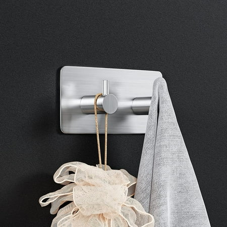 

Heavy Duty Stainless Steel Adhesive Hooks No Nails or Drilling Needed Hooks for Home Kitchen Bathroom