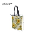 thumbnail image 7 of Zipper canvas bag large capacity large size practical handbag durable Canvas with leather material Vintage Faded Sunflowers, 7 of 7