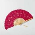 thumbnail image 1 of Lace Embroidery Lace Fan Retro European Court Fan 23CM Handheld Folding Fan Bamboo Fan Dance Props Performance Fan, 1 of 4