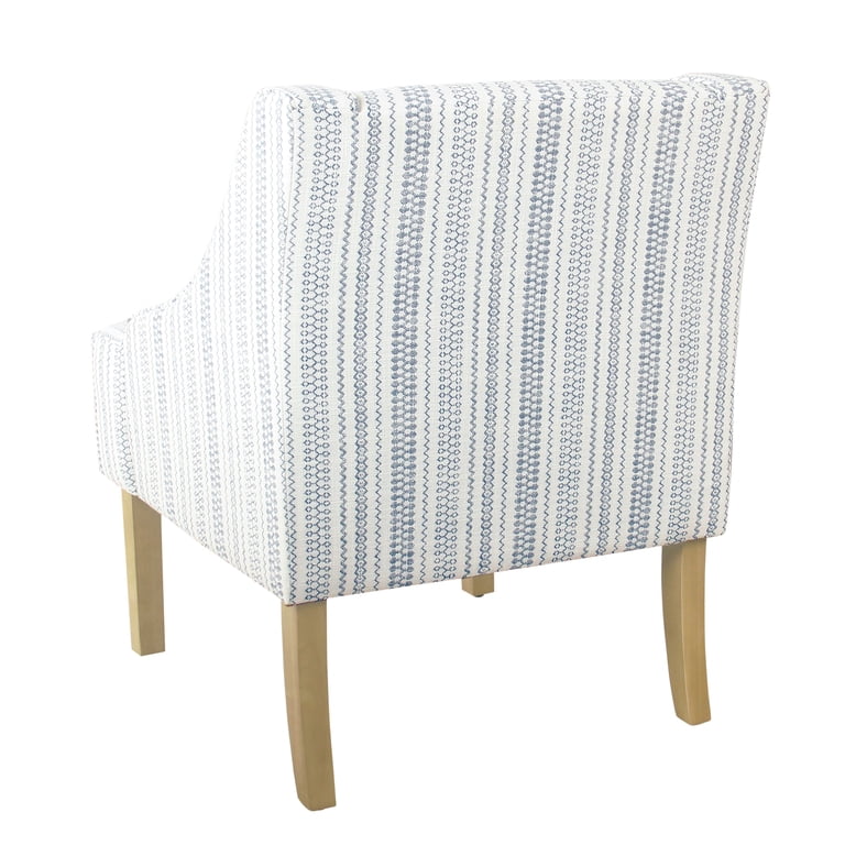 HomePop Classic Swoop Arm Accent Chair, Blue Striped photo 4