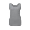 thumbnail image 4 of Puntoco Womens 2024 Summer Ribbed Knit Casual Summer Sleeveless Shirts Tank Tops with Pockets Gray 10(XL), 4 of 6