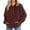 Brown, variant on QHFBli Winter Ladies' Hoodie Women's Long Sleeve Pullover Hoodie Loose Fit Casual Top Soft Lined Winter Warmth Comfortable Everyday Blouse Outerwear