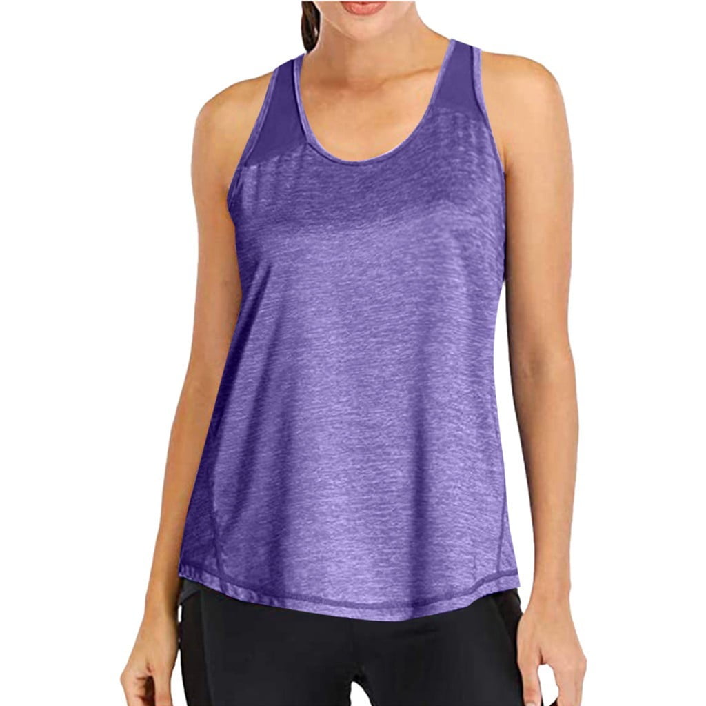 Mchoice Workout Tops for Women Loose fit Racerback Running Tank Tops ...