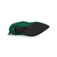 thumbnail image 5 of BLISSFUL STEP Women's Fringe Pointed Toe Stiletto Heel Ankle Boot Emerald Green 6, 5 of 6