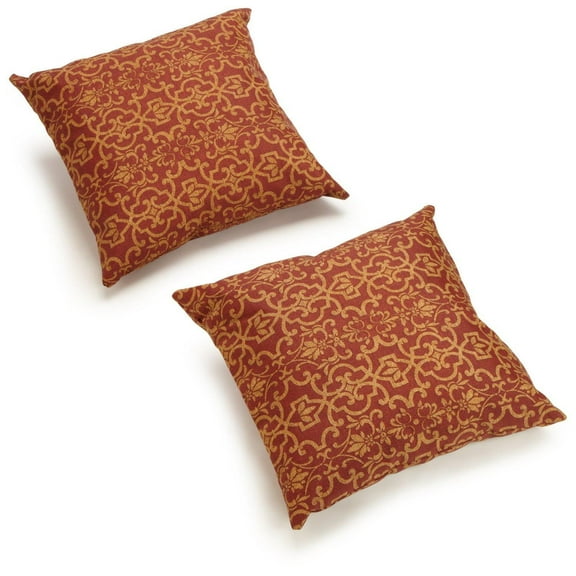 Blazing Needles 17-inch Outdoor Knife Edge Throw Pillows (Set of 2)-Pattern:Vanya Paprika