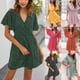 thumbnail image 4 of Sunloudy Vestido casual de manga corta para mujer, a la moda, estampado de puntos, cuello en V, cintura alta, vestido de gasa Sunloudy S M L XL, 4 of 4