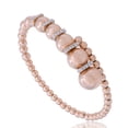 thumbnail image 3 of 0.3 TCW Bead Shaped Solid 18 Kt Rose Gold SI Clarity HI Color Diamond Bangle Bracelet, 3 of 3