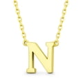 thumbnail image 2 of Small Initial Letter "N" Pendant & Chain Necklace in Solid 14k Rose, White, & Yellow Gold, 2 of 2