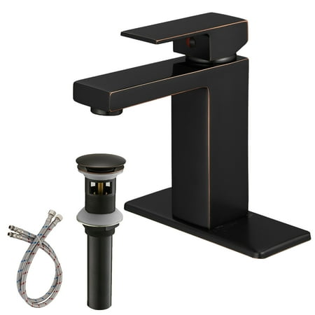 

Artlia Single Hole Single-Handle Low-Arc Bathroom Faucet With Pop-up Drain Assembly Oil Rubbed Bronze