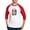 Red/White, variant on CafePress - A Skeletal Figure With A T Shirt Featuring - Cotton Baseball Jersey, 3/4 Raglan Sleeve Shirt