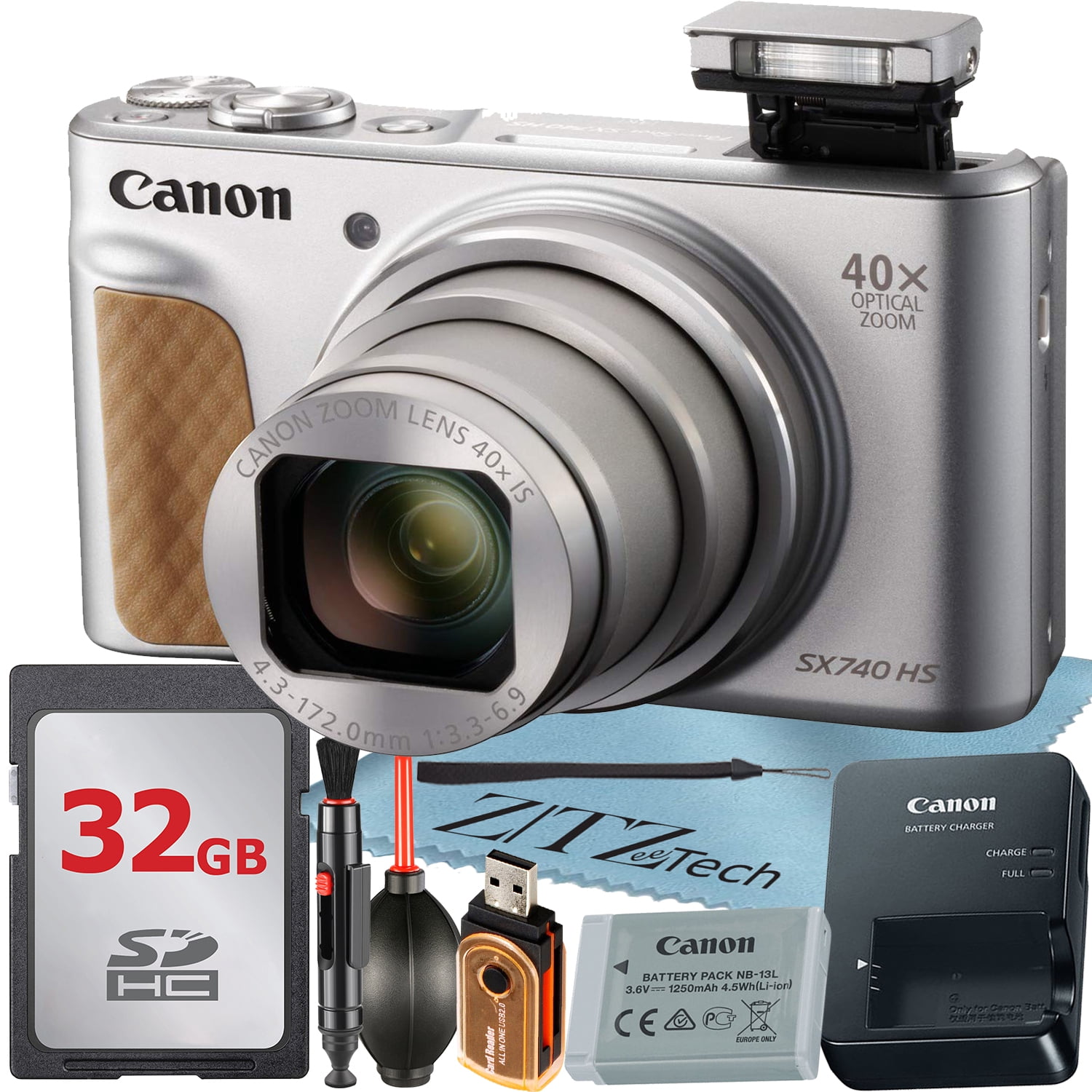 Canon PowerShot SX740 HS Digital Camera (Silver) with 40x Optical
