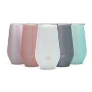 Simple Modern Spirit 16oz Wine Tumbler Glass with Lid - Vacuum Coffee Mug Stemless Cup 18/8 Stainless Steel Shimmer: Selenite