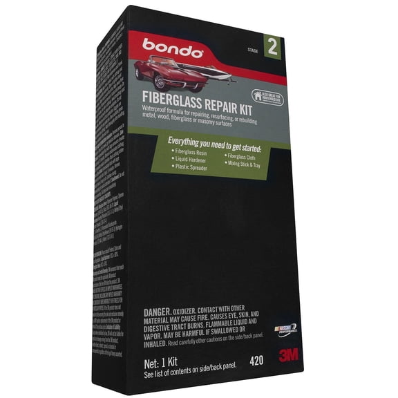 3M Bondo 420 Fiberglass Resin Repair Can Kit - 1/2 Pint - Case of 6