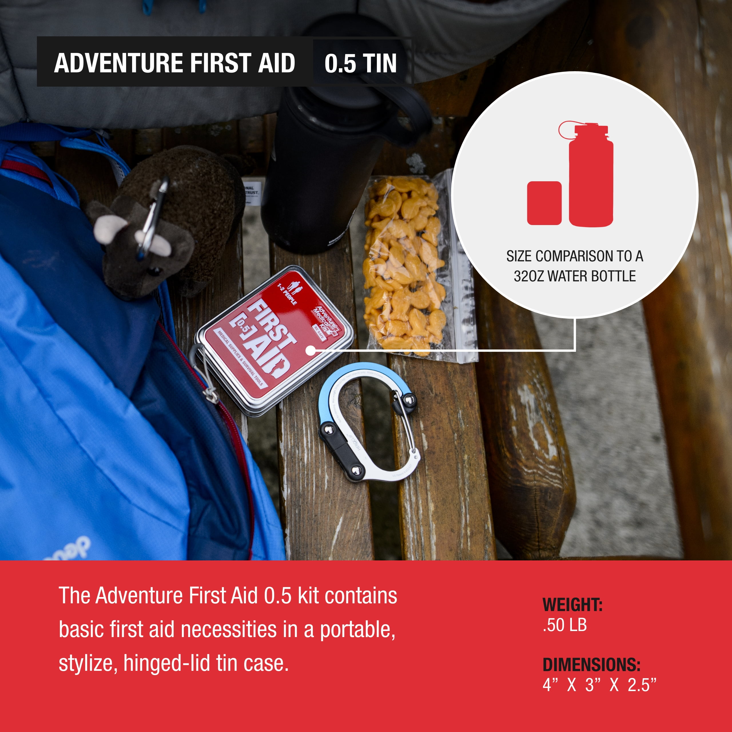Adventure Medical Kits Adventure First Aid, 0.5 Tin - (Pack of 2)